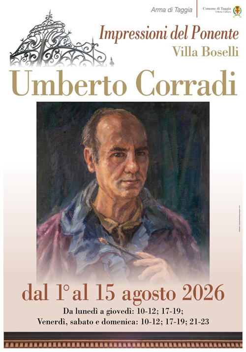 "Impressioni del Ponente": ad Arma di Taggia una grande mostra retrospettiva in ricordo del pittore Umberto Corradi a dieci anni dalla scomparsa
